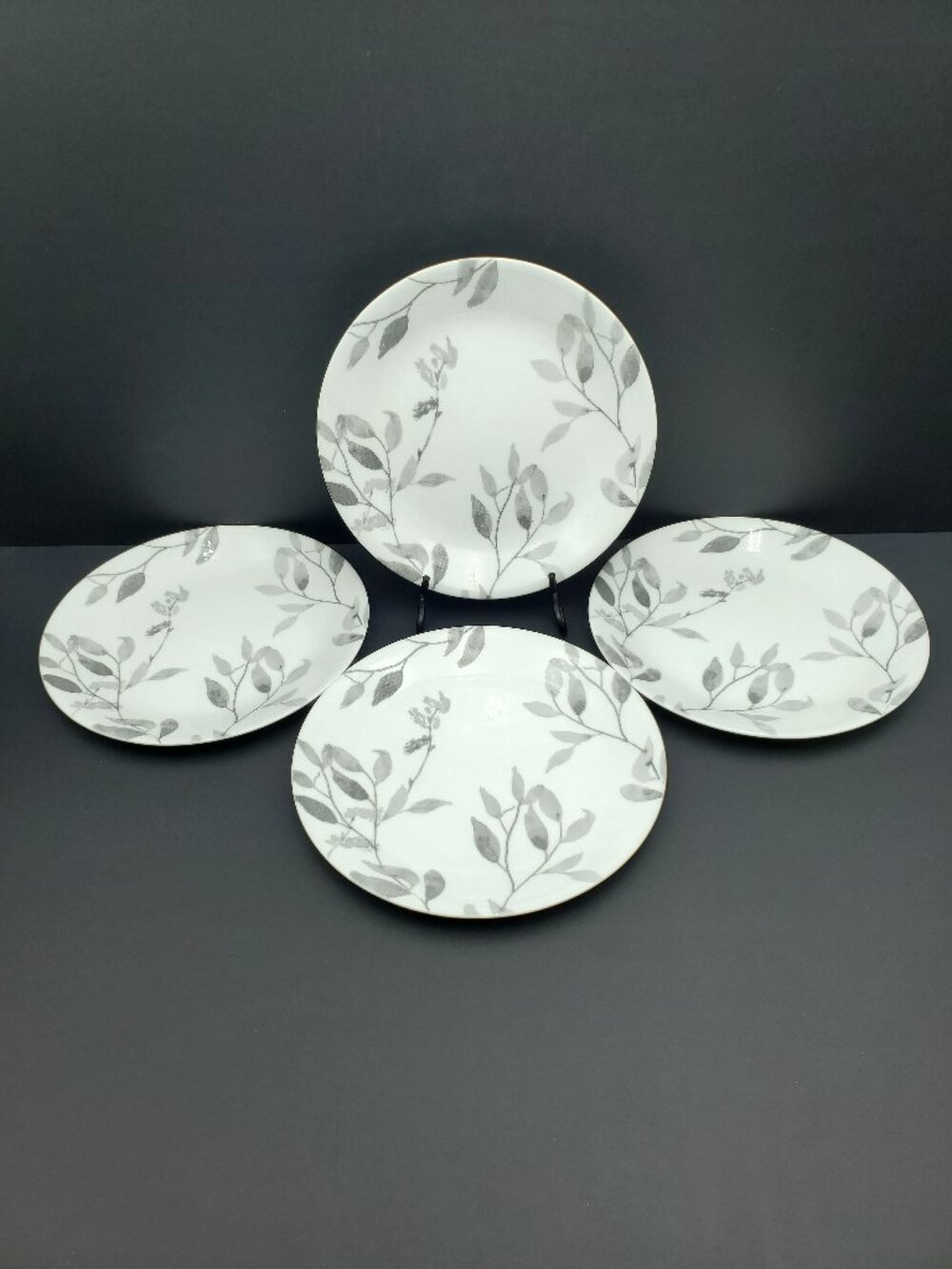 Corelle Misty Leaves Salad Plates Corning Gray Leaves Lunch Side Plates